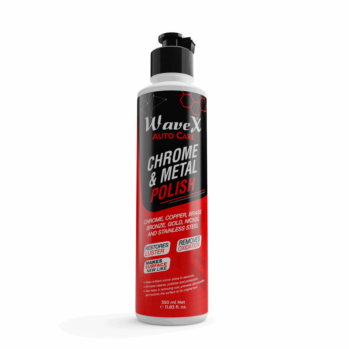 Metal Polish 350ml - For Chrome, Copper, Brass, Bronze, Gold, Nickel and Stainless Steel. All Metal Cleaner, Rust Remover. Polisher and Protectant. Removes oxidation and discoloration.