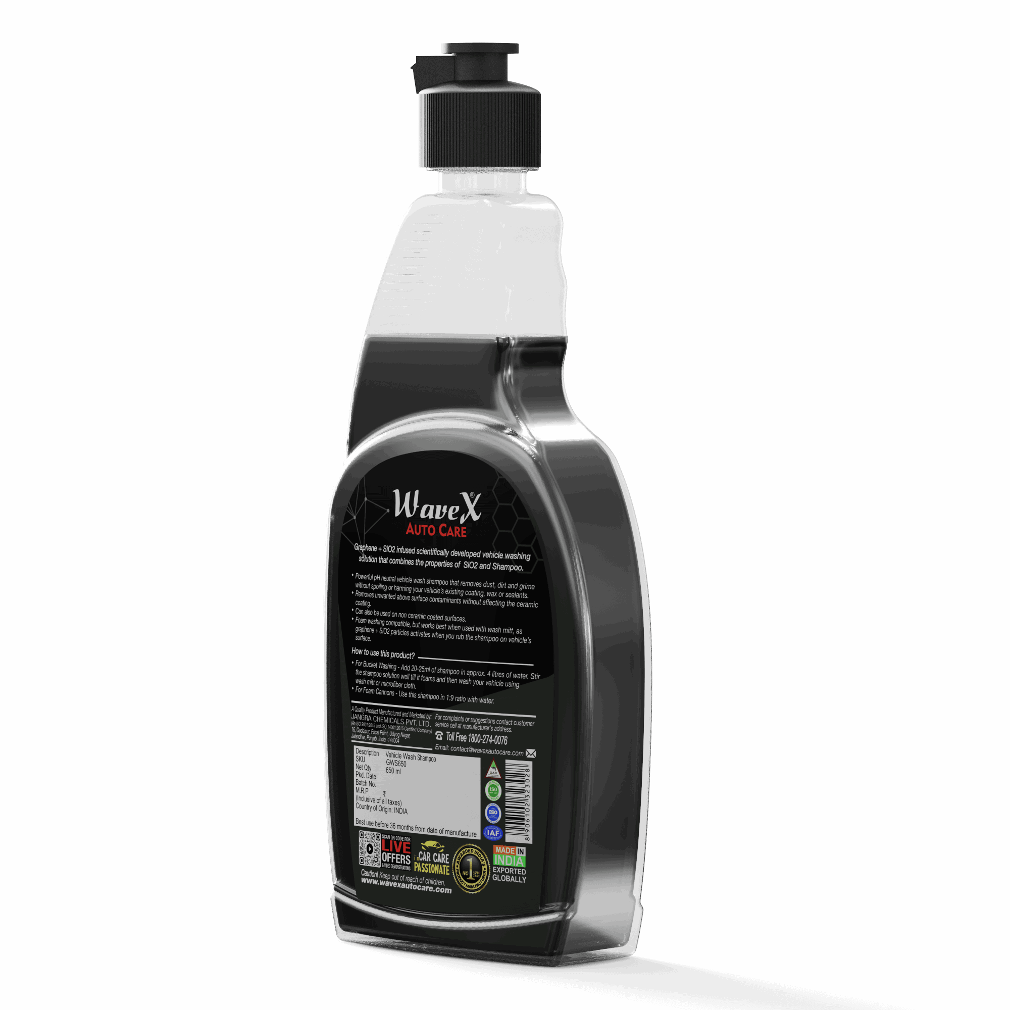 Graphene Ceramic Wash Car Shampoo 650ml, Specially for Ceramic Coated Vehicles, Maintains Life of Coating