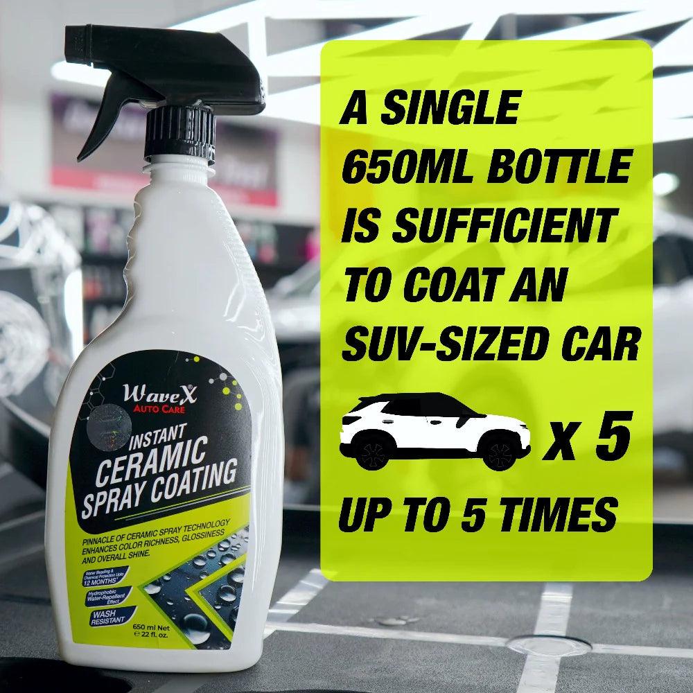 Instant Ceramic Coating for Car 650ml – Easy to Apply, Just Spray and Wipe, Super Hydrophobic, Extreme Gloss, Smoothness and Protects Paint - Detailing Store