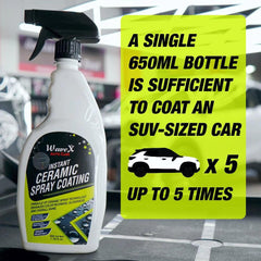 Instant Ceramic Coating for Car 650ml – Easy to Apply, Just Spray and Wipe, Super Hydrophobic, Extreme Gloss, Smoothness and Protects Paint - Detailing Store