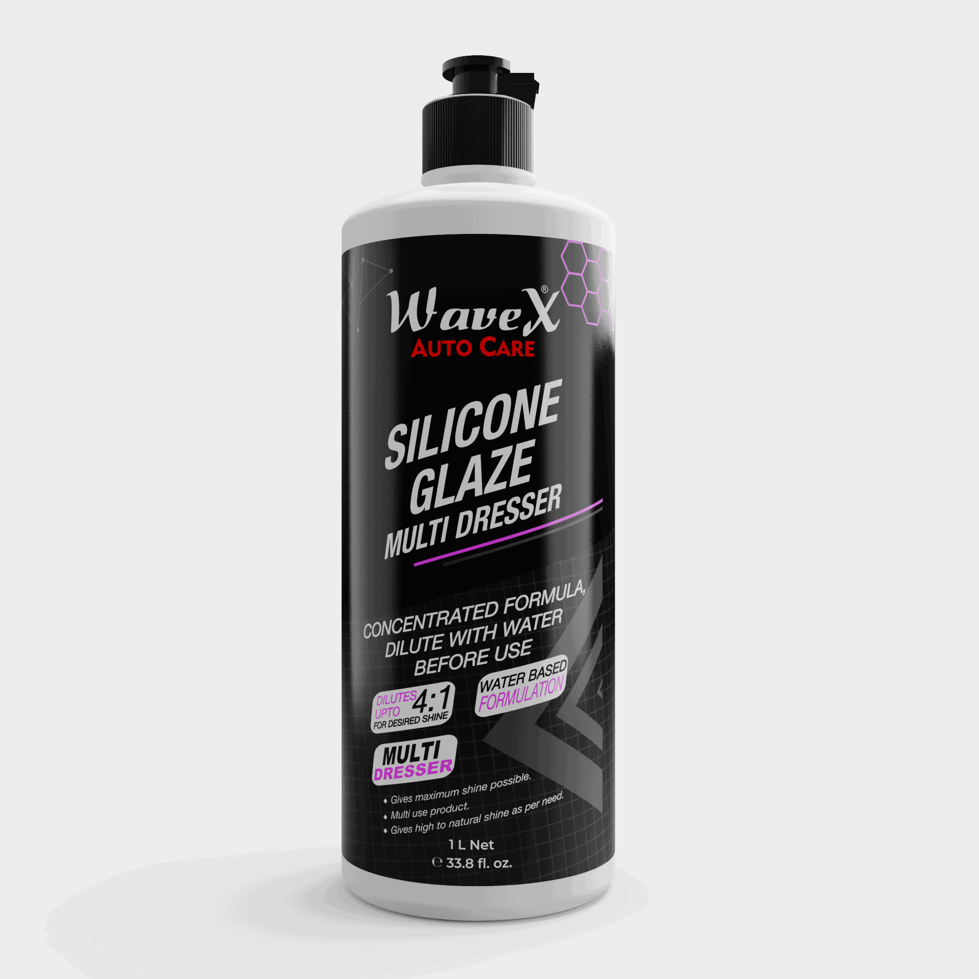 Silicone Glaze Car Polish Concentrate 1 Litre | Multi Dresser for Car like Dashboard, Leather Seats, Exterior Trims, Engine, Tyres