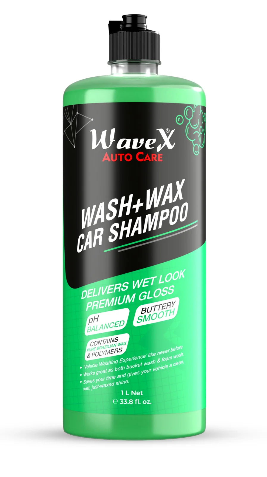 Wavex Wash and Wax Car Shampoo | Delivers wet Look Shine with Premium Gloss